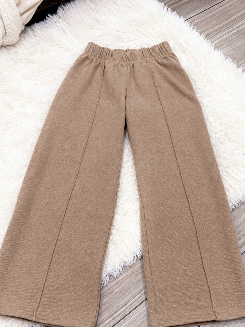 Zara Kids Brown Wide-Leg Knit Pants
